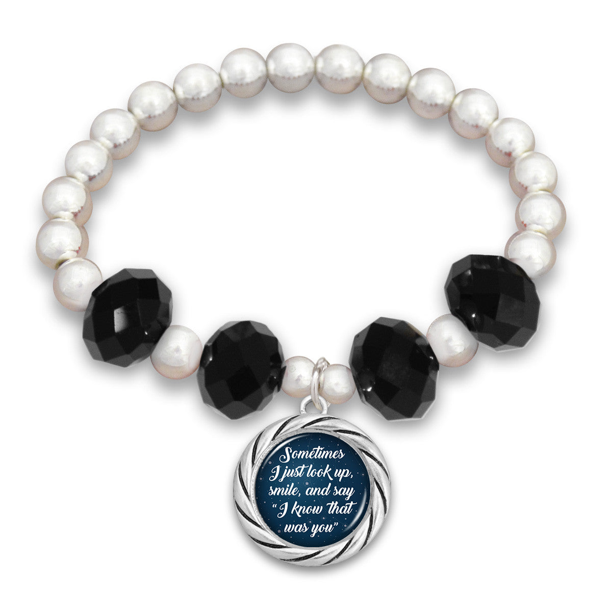 "I Know That Was You" Night Sky Beaded Stretch Bracelet