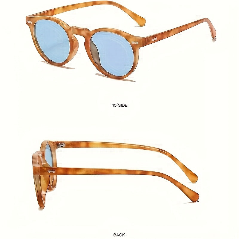 Polarized Vintage Round Sunglasses – Lightweight Acetate Frames