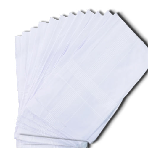 Men's King Size Formal Handkerchiefs for Office Use - Pack of 12