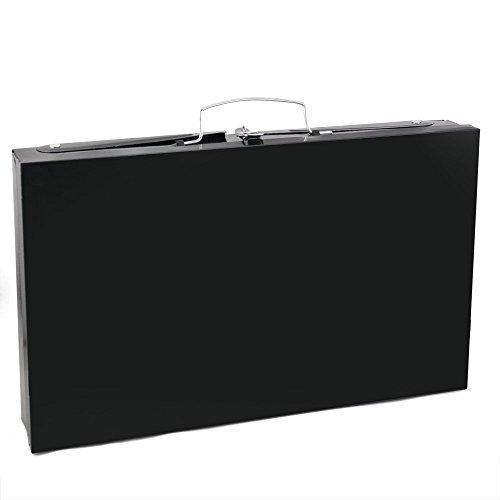 Stainless Steel Briefcase Style Barbecue Grill Toaster (Medium, Black) 