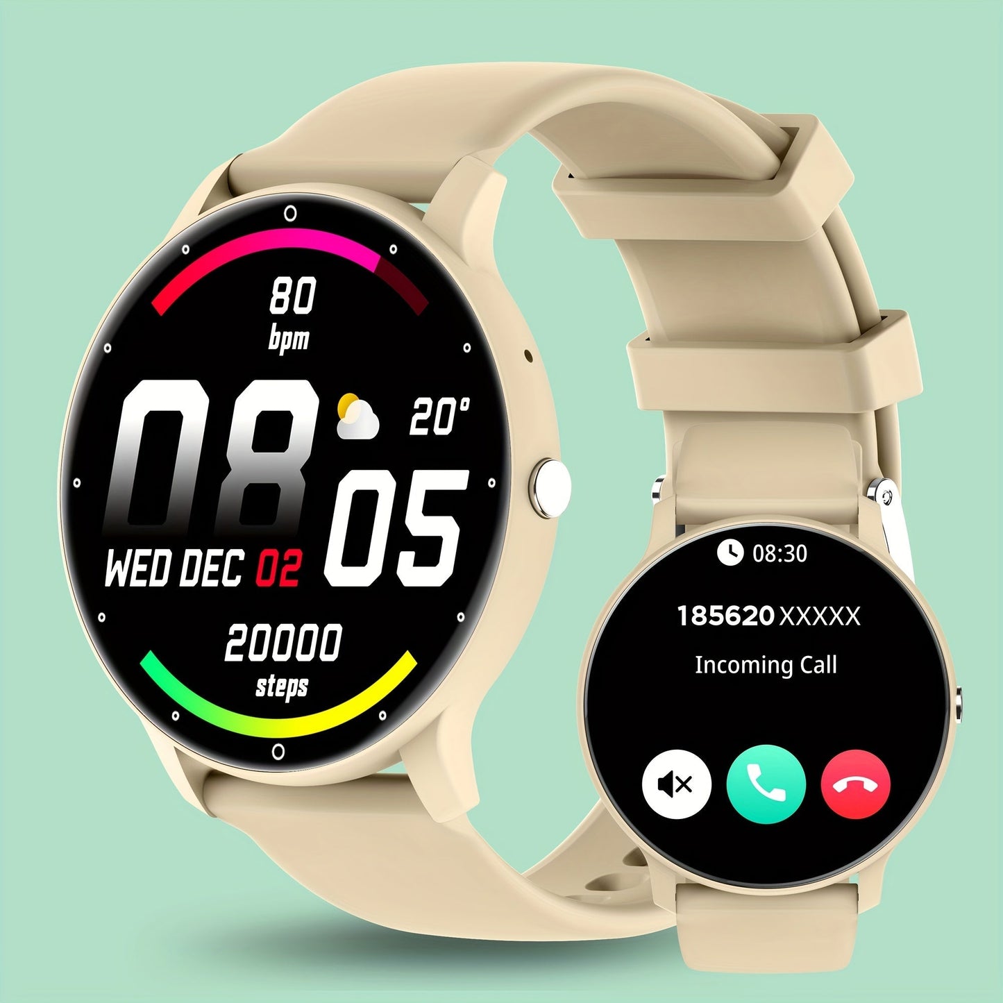 1.52"HD Round Screen Sport Smart Watch for Men and Women