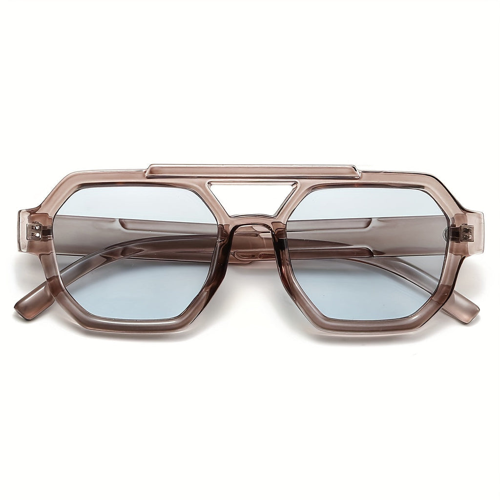 Retro Polygonal Flat-Top Sunglasses for Men & Women