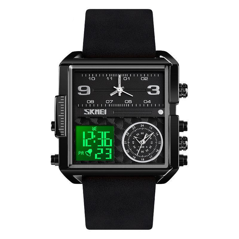 Skmei square 3 time Analog Digital 41mm dial watch for Men 1584 Original