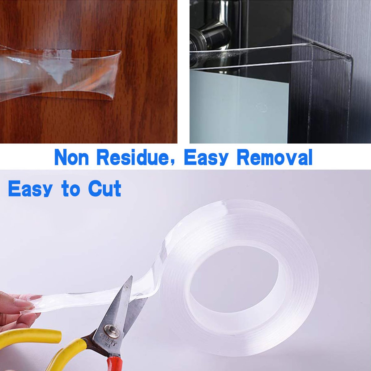 Double Sided Nano Adhesive Tape, 3 meter Washable Traceless Nano Gel Tape, Multipurpose 