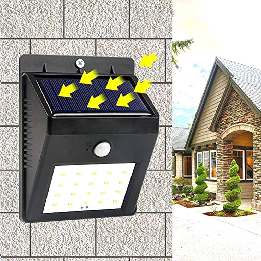 Solar Security LED Night Light for Home Outdoor/Garden Wall (Black) (20-LED Lights)
