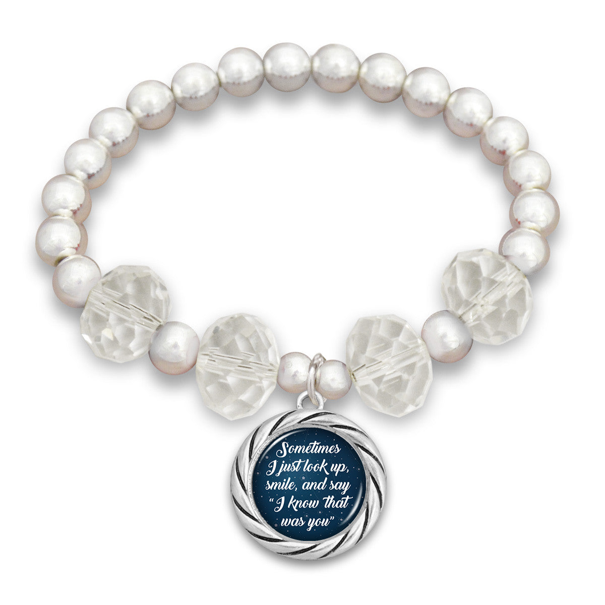 "I Know That Was You" Night Sky Beaded Stretch Bracelet