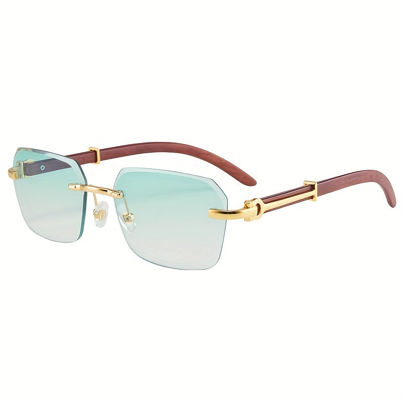 Chic Men's Frameless Square Glasses – Lightweight PC Lens