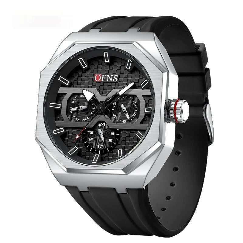 OFNS Three Eyes And Six Needles Fashion Waterproof Quartz Watch For Men 8023