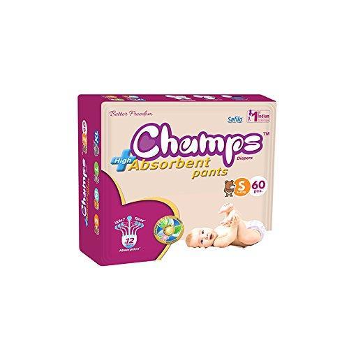 Premium Champs High Absorbent Pant Style Diaper Small Size, 60 Pieces (951_Small_60) 