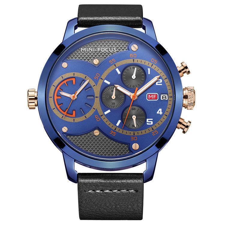 Mini Focus Double movement waterproof men's watch 12/24Hour Display  MF0030G