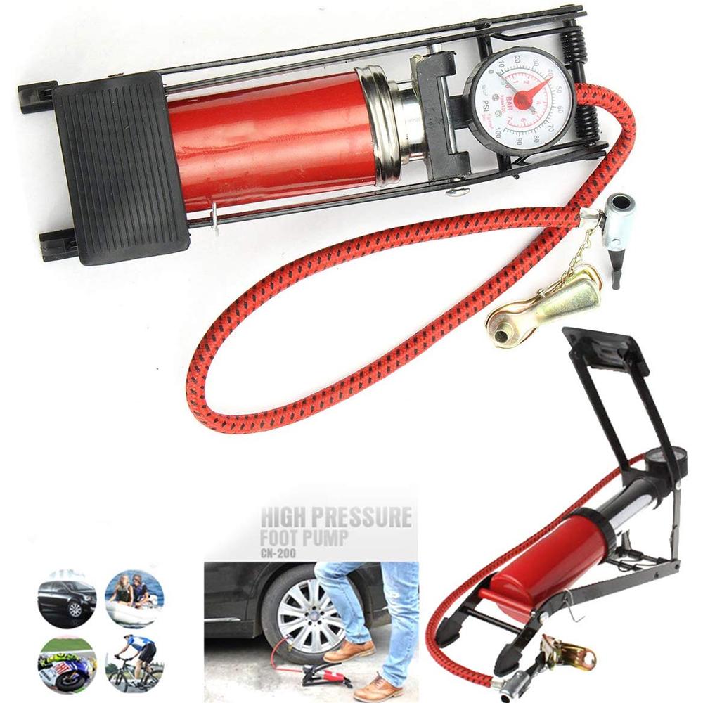 High Pressure Deluxe/Strong Foot Pump For Bicycle, Car, Bike 