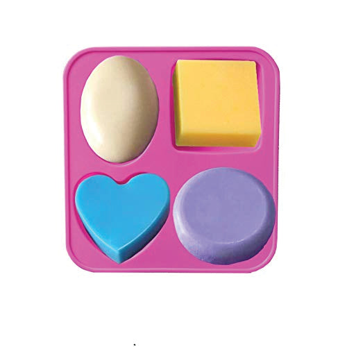Silicone Circle, Square, Oval and Heart Shape Soap And Mini Cake Making Mould 