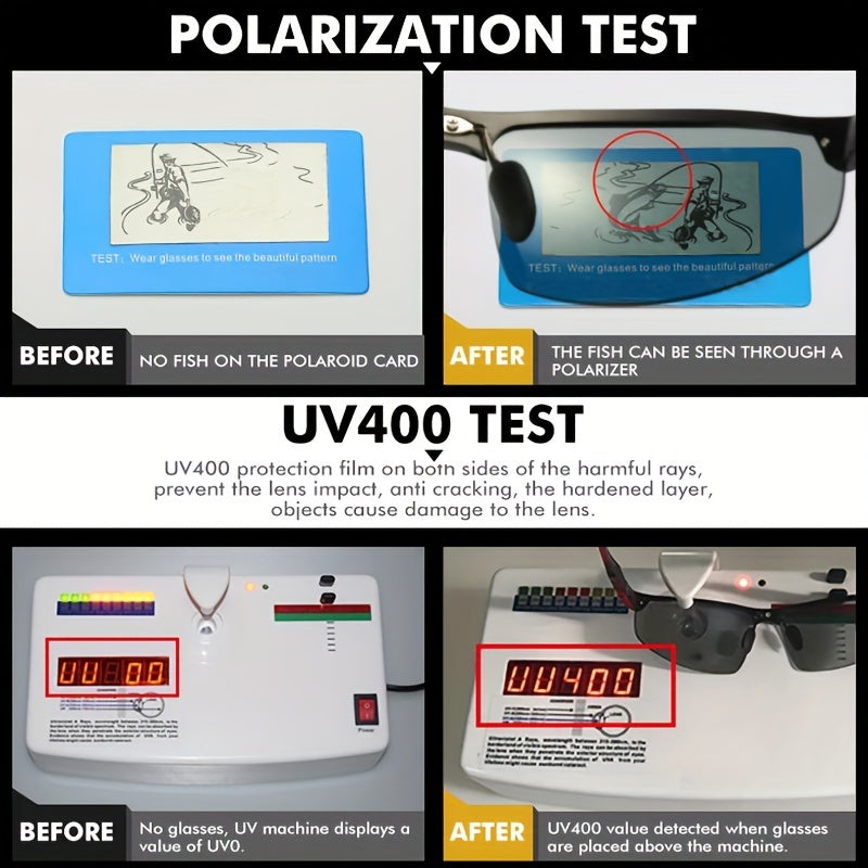 Aluminum Frame Fashion Glasses – Polarized Photochromic Sunglasses