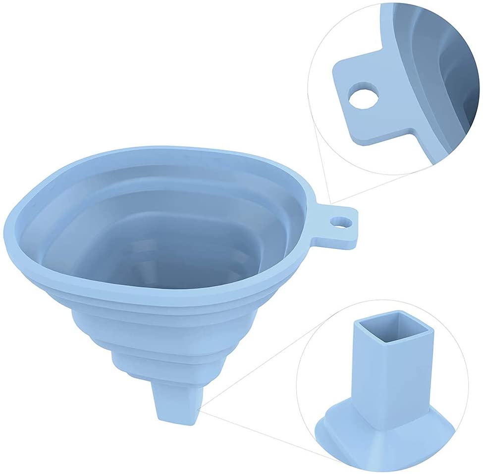 Flexible Silicone Foldable Kitchen Funnel for Liquid/Powder Transfer Hopper Food (Small)
