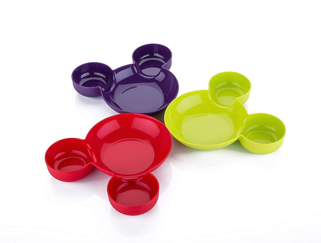 Mickey Shaped Kids/Snack Serving Sectioned Plate