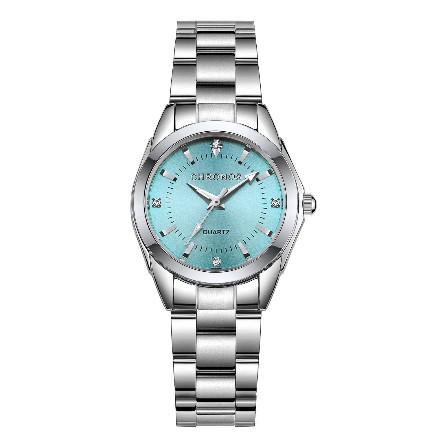Elegant Crystal Round Quartz Watch