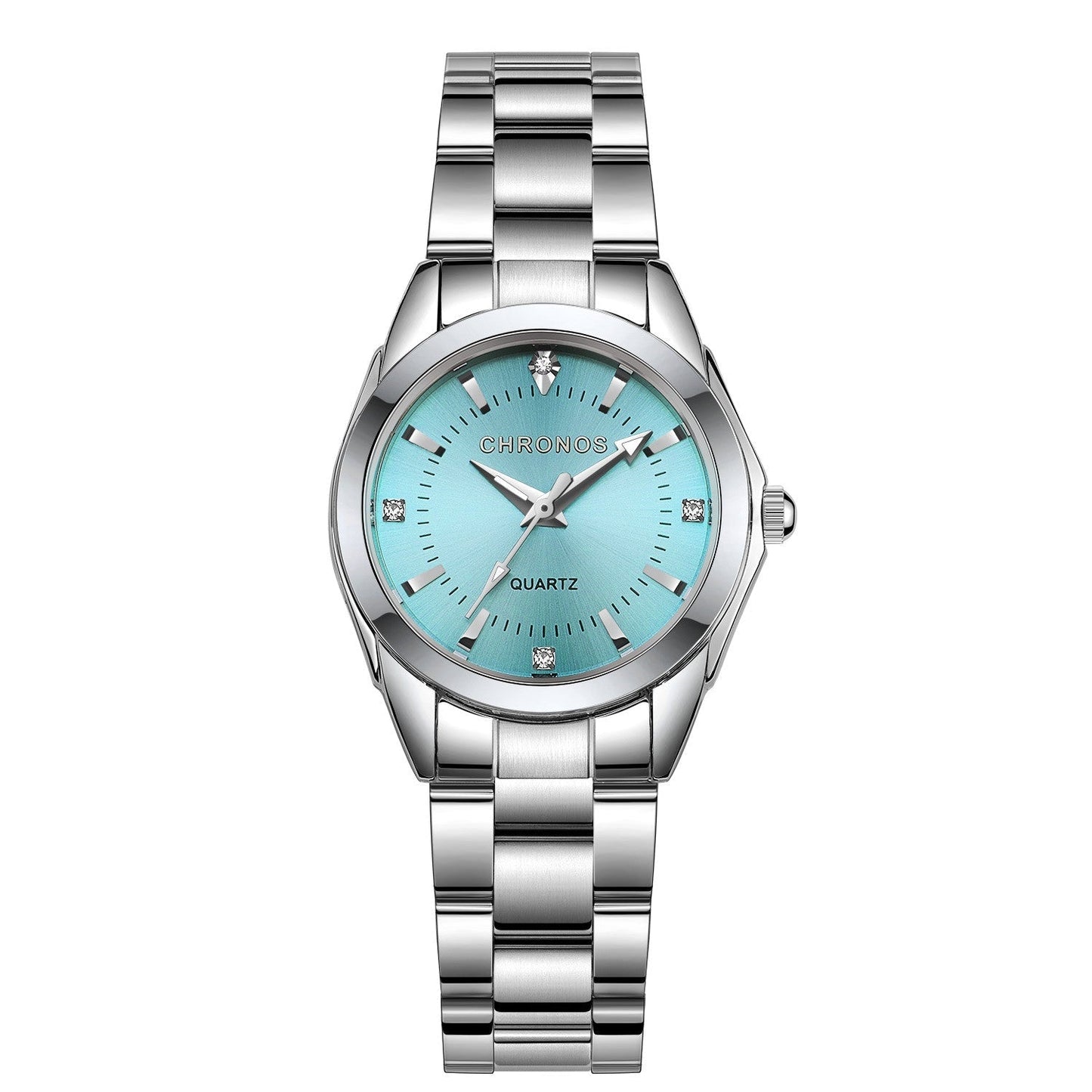 Elegant Crystal Round Quartz Watch