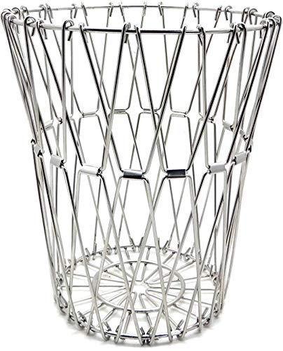 Multipurpose Fruit Basket Stainless Steel Wire Bowl Foldable Basket for Vegetable / Fruits / Dining
