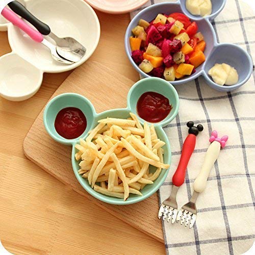 Mickey Shaped Kids/Snack Serving Sectioned Plate