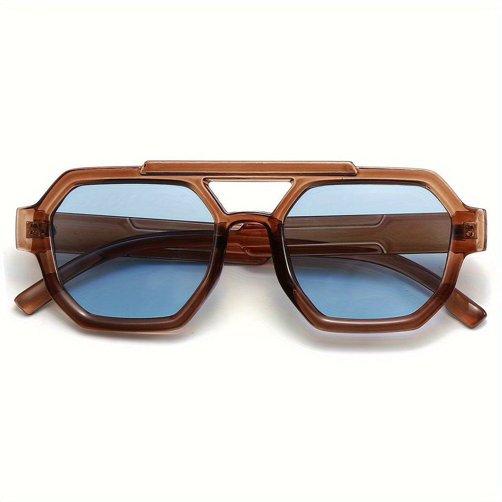 Retro Polygonal Flat-Top Sunglasses for Men & Women