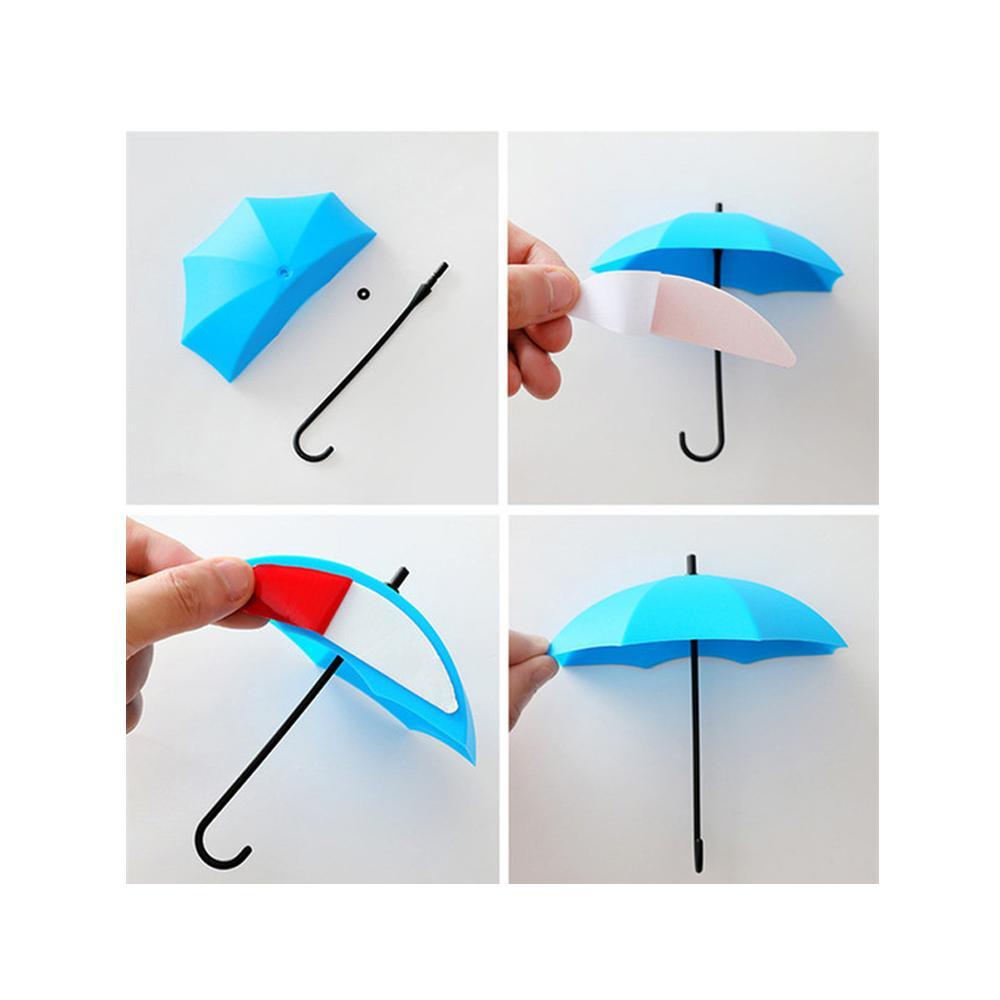 3pcs/set Cute Umbrella Wall Mount Key Holder Wall Hook Hanger Organizer Durable Wall hooks bathroom kitchen Umbrella Wall Hook