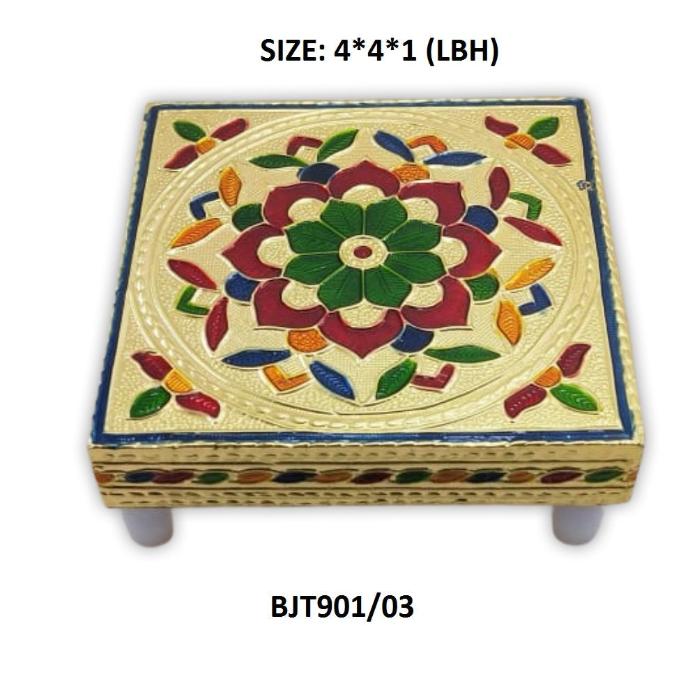 Multipurpose Traditional Decorative Design Wooden Chowki/Bajot