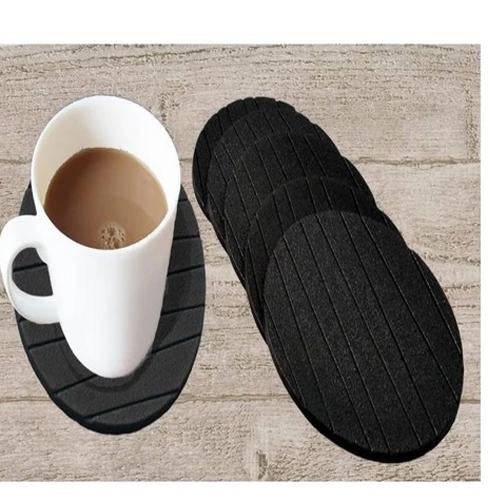 6 pcs Useful Round Shape Plain Silicone Cup Mat Coaster Drinking Tea Coffee Mug Wine Mat for Home