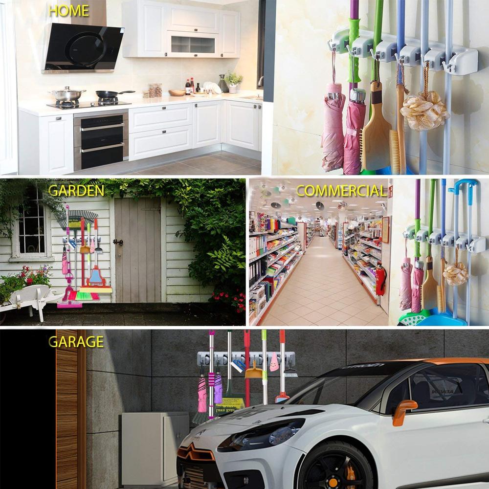 5-Layer Multipurpose Wall Mounted Organizer Mop And Broom Holder