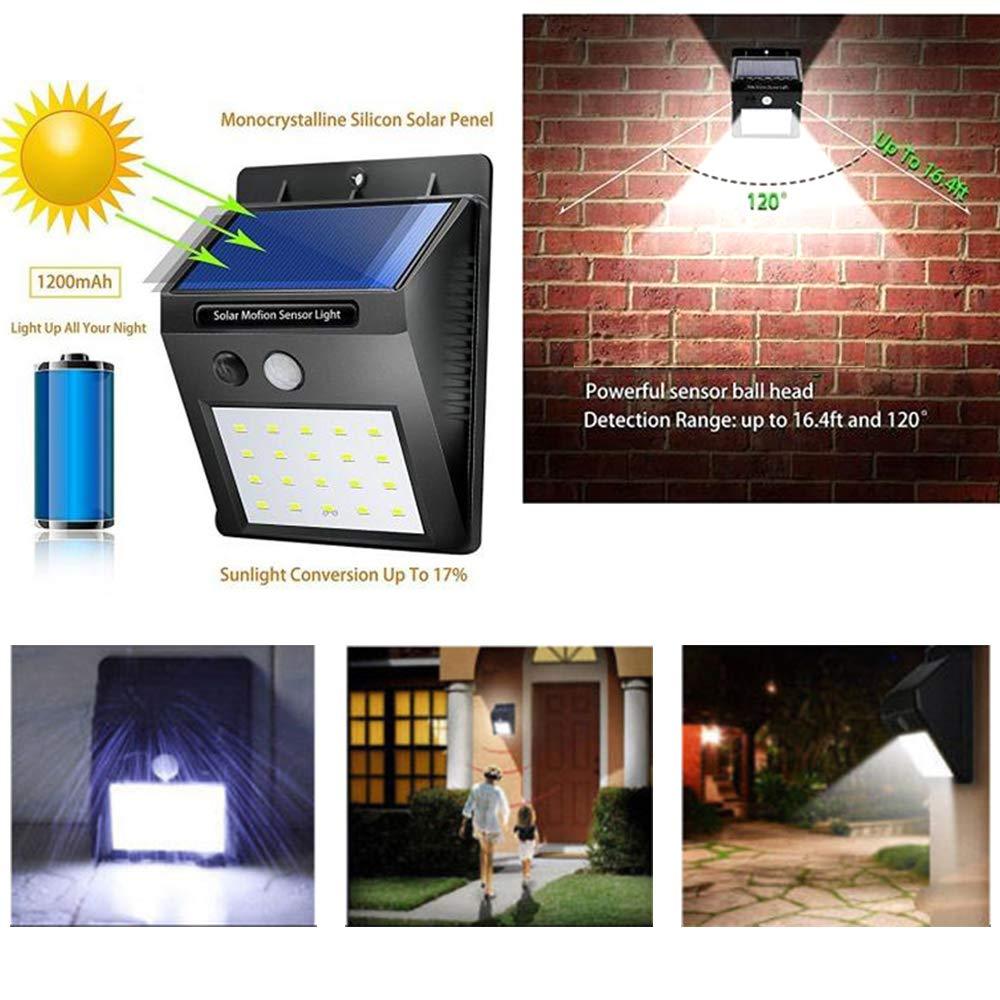 Solar Security LED Night Light for Home Outdoor/Garden Wall (Black) (20-LED Lights)