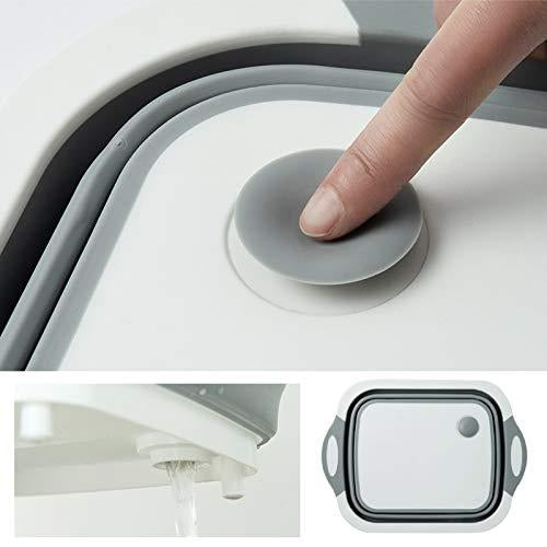 Foldable Chopping Board, Dish Rack, Washing Bowl & Draining Basket, 3in1 Multi-Function 