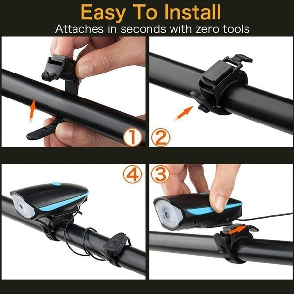 Rechargeable Bicycle LED Bright Light with Horn Speaker