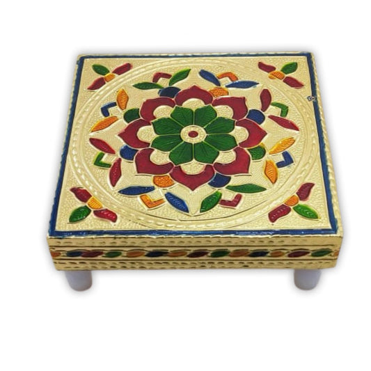 Multipurpose Traditional Decorative Design Wooden Chowki/Bajot