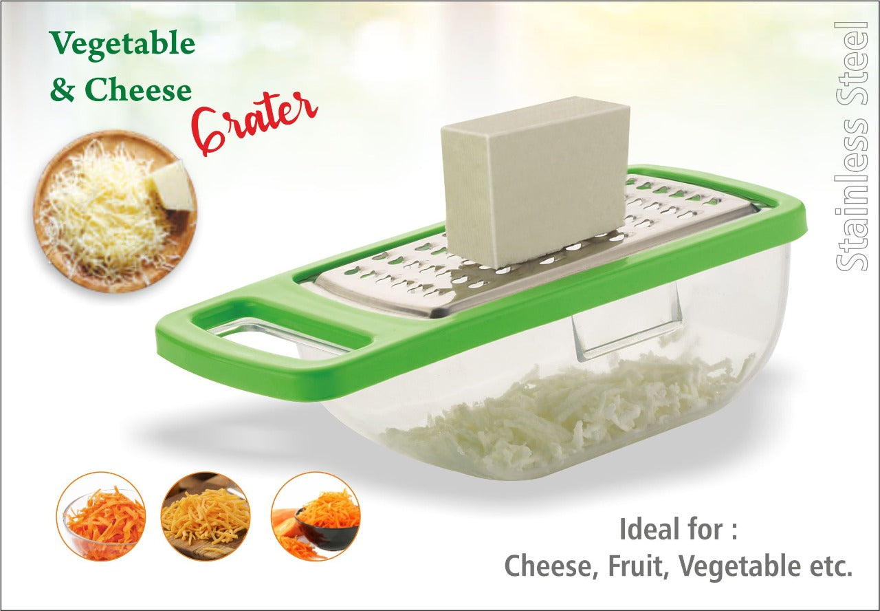 Cheese Grater/Slicer/Chopper With Stainless Steel Blades