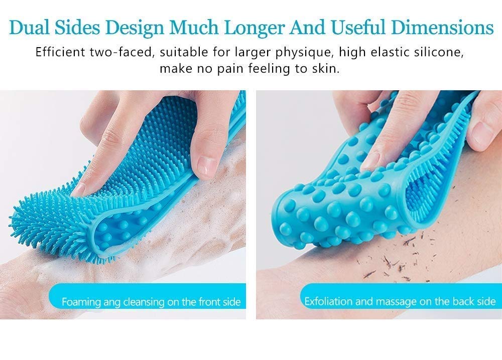 Silicone Body Back Scrubber Bath Brush Washer For Dead Skin Removal (With Box)