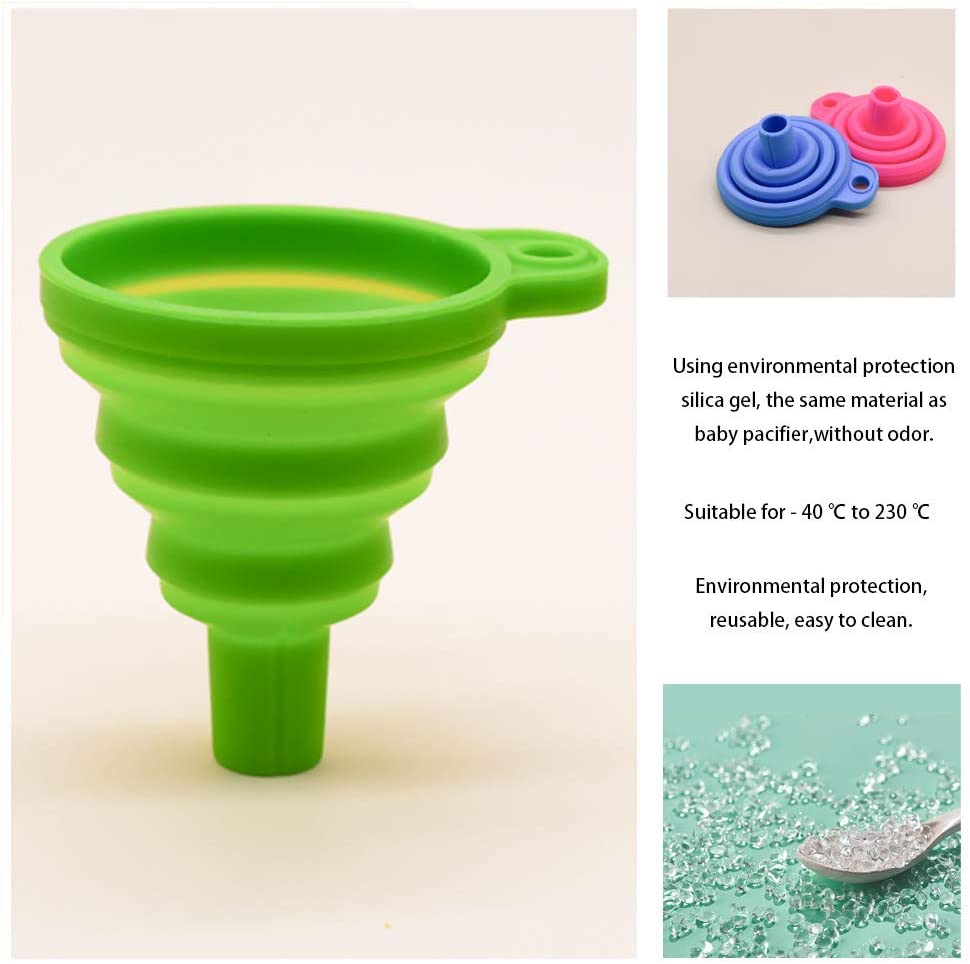 Flexible Silicone Foldable Kitchen Funnel for Liquid/Powder Transfer Hopper Food (Small)