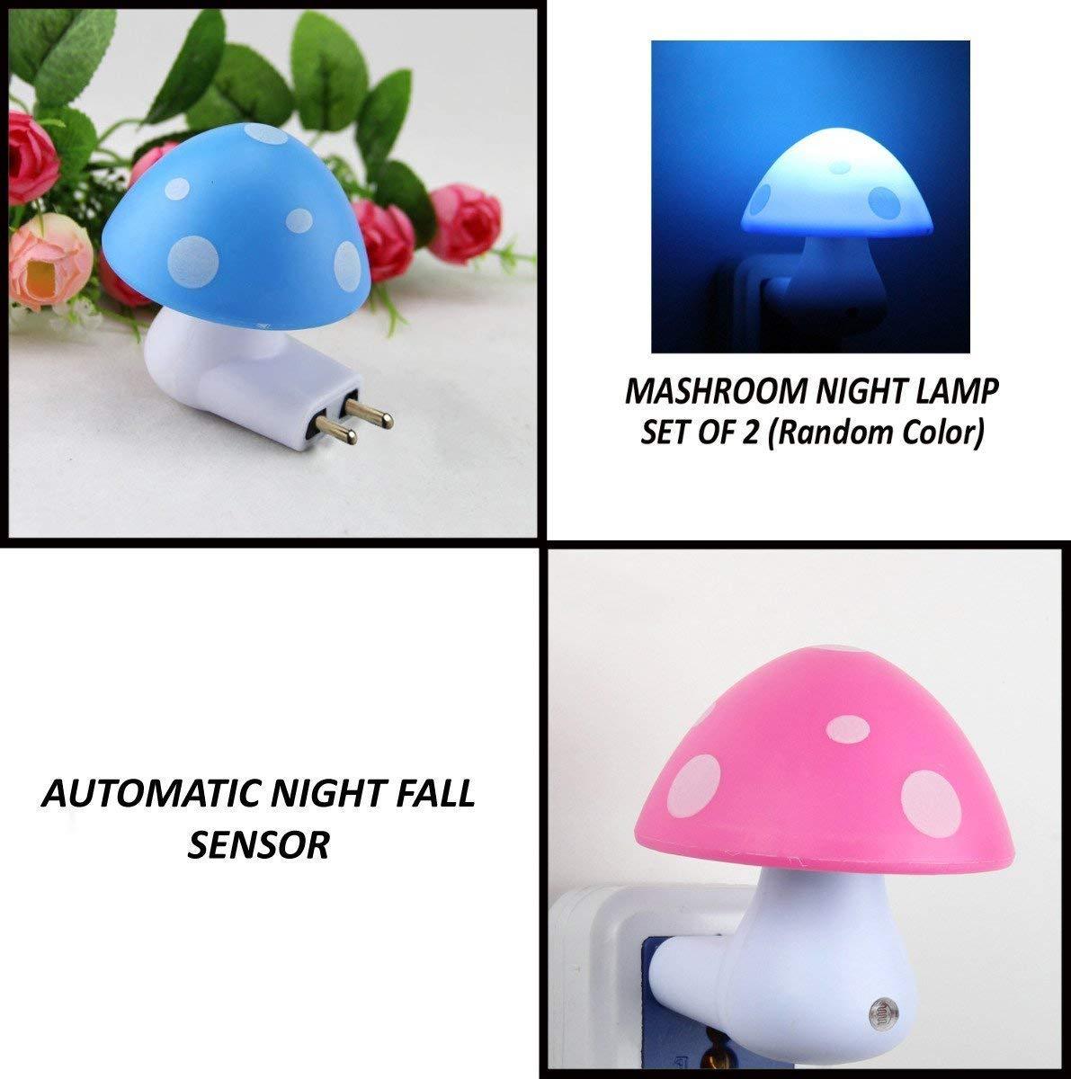 Automatic Night Sensor Mushroom Lamp (0.2 watt, Multicolour) 