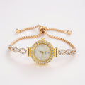 Luxury Women's Rhinestone Quartz Bracelet Watch – Elegant Iridescent Dial