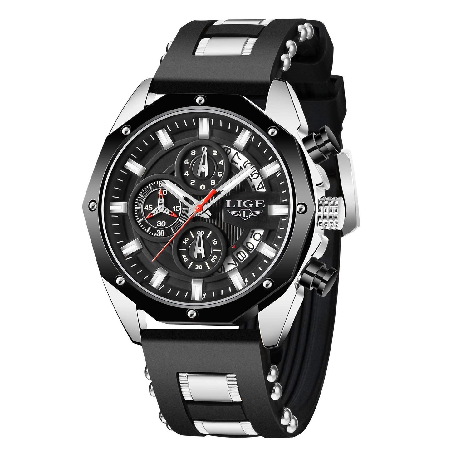 Lige Sports watch multifunctional waterproof watch For Men 8908