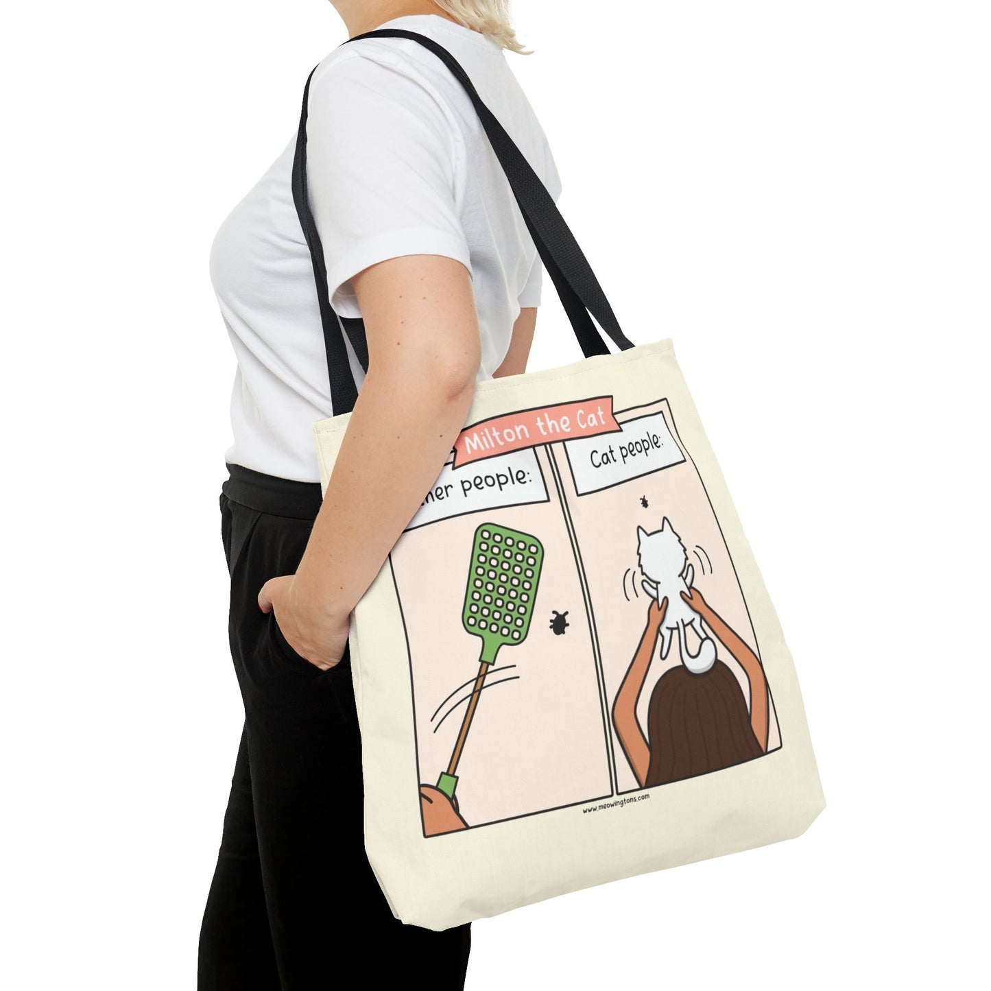 Other People vs Cat People Comic Tote Bag