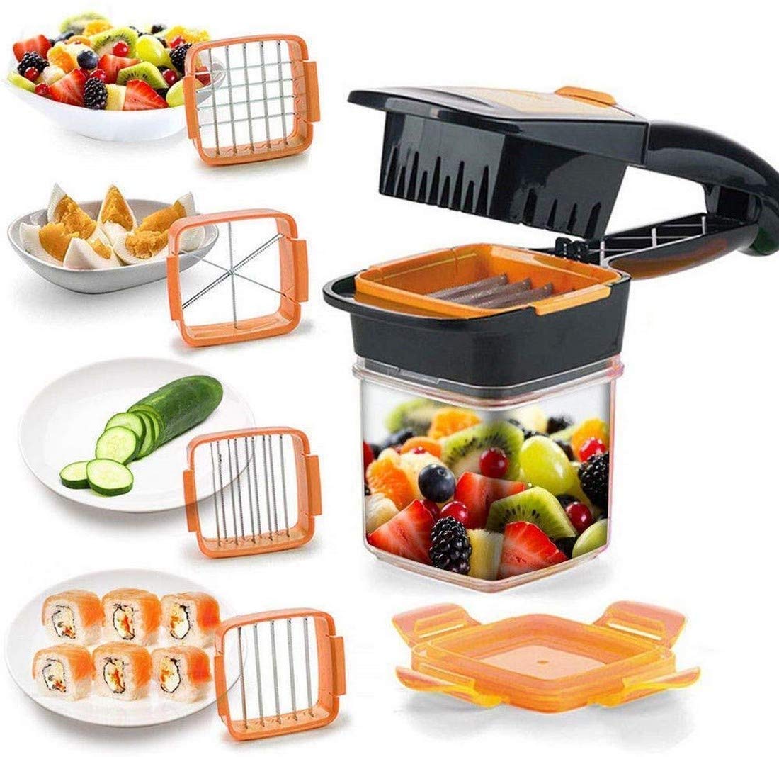 Premium Vegetable Dicer Multi Chopper Set 5 in 1 Cutting Blades