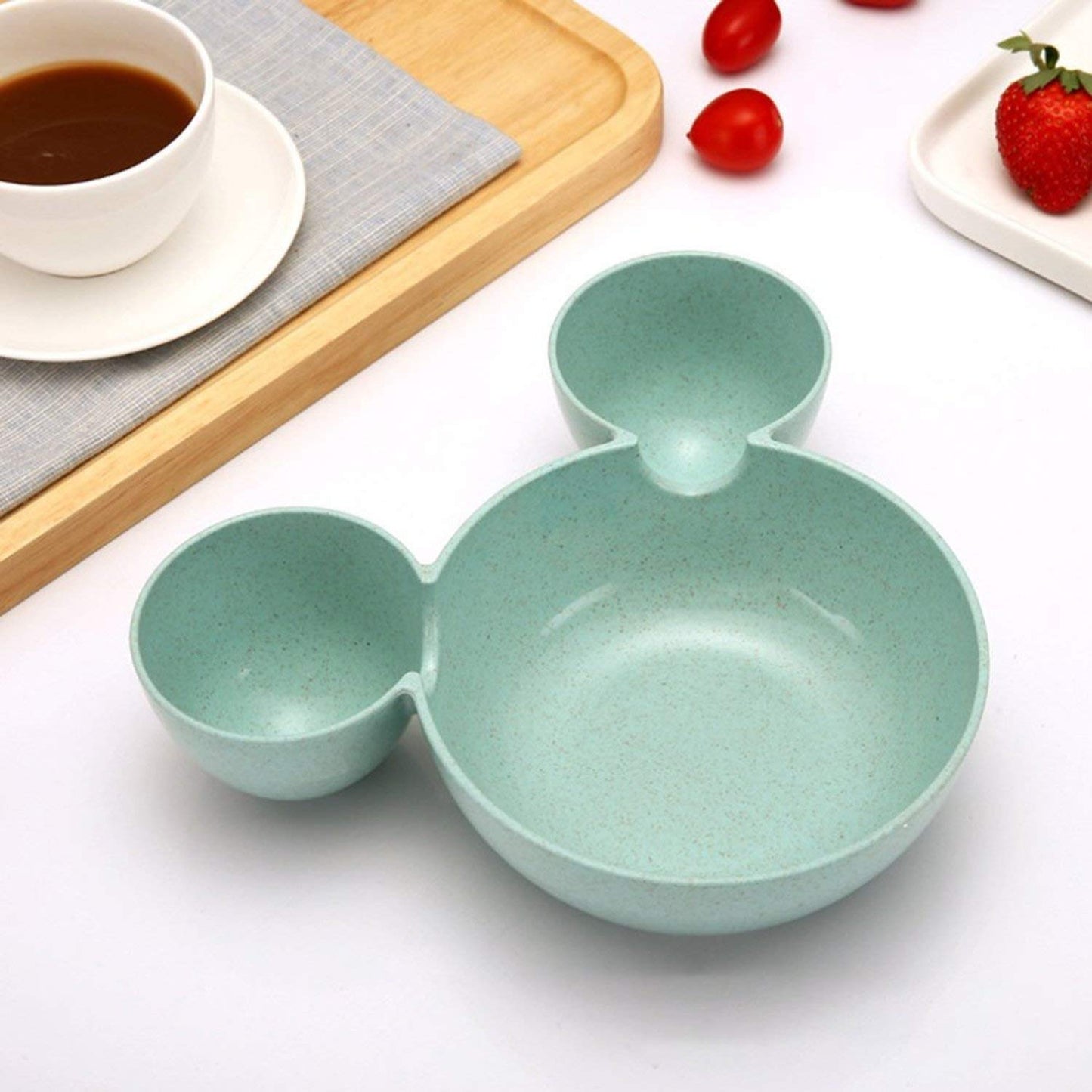 Mickey Shaped Kids/Snack Serving Sectioned Plate