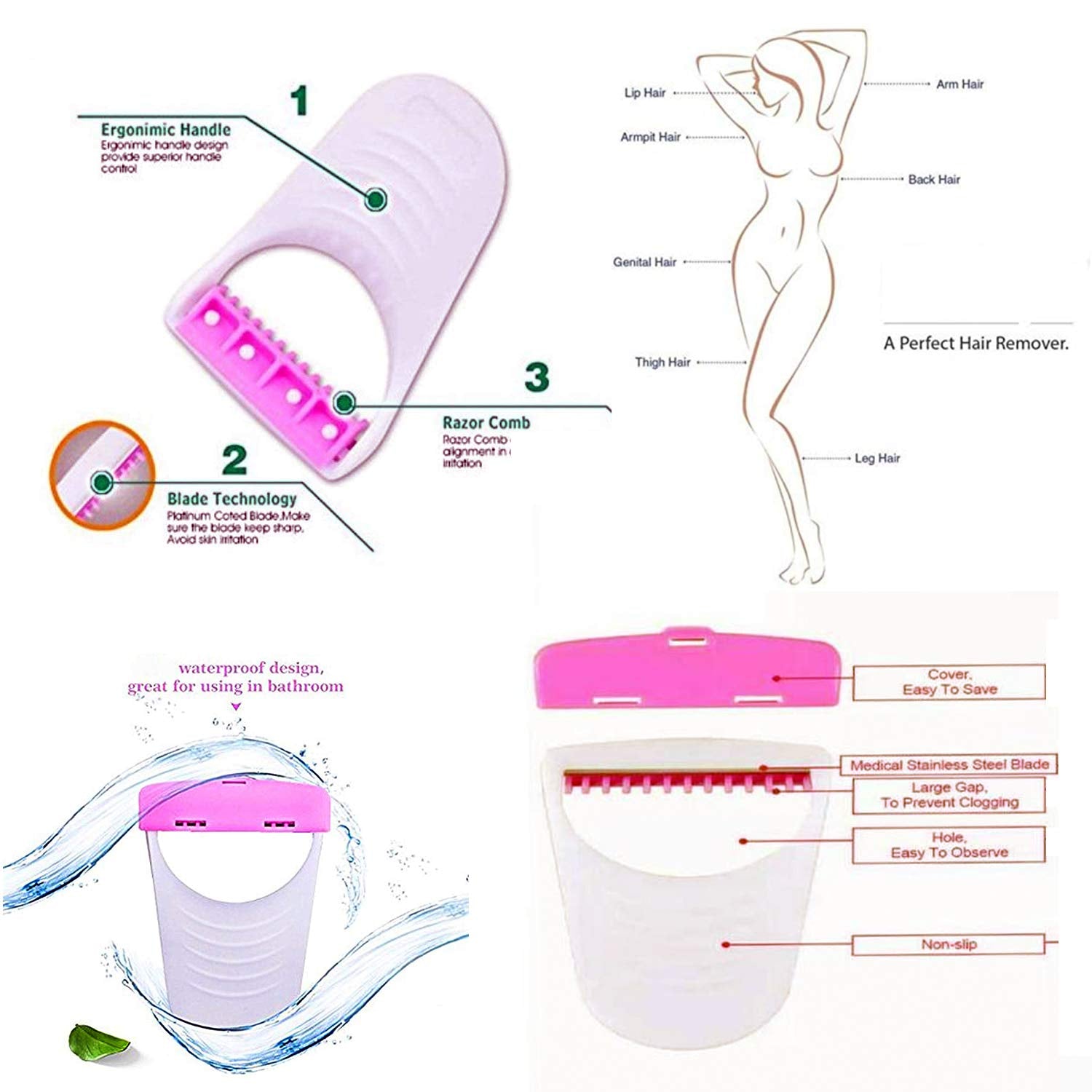Disposable Body Skin Hair Removal Razor for Women – Pack of 6