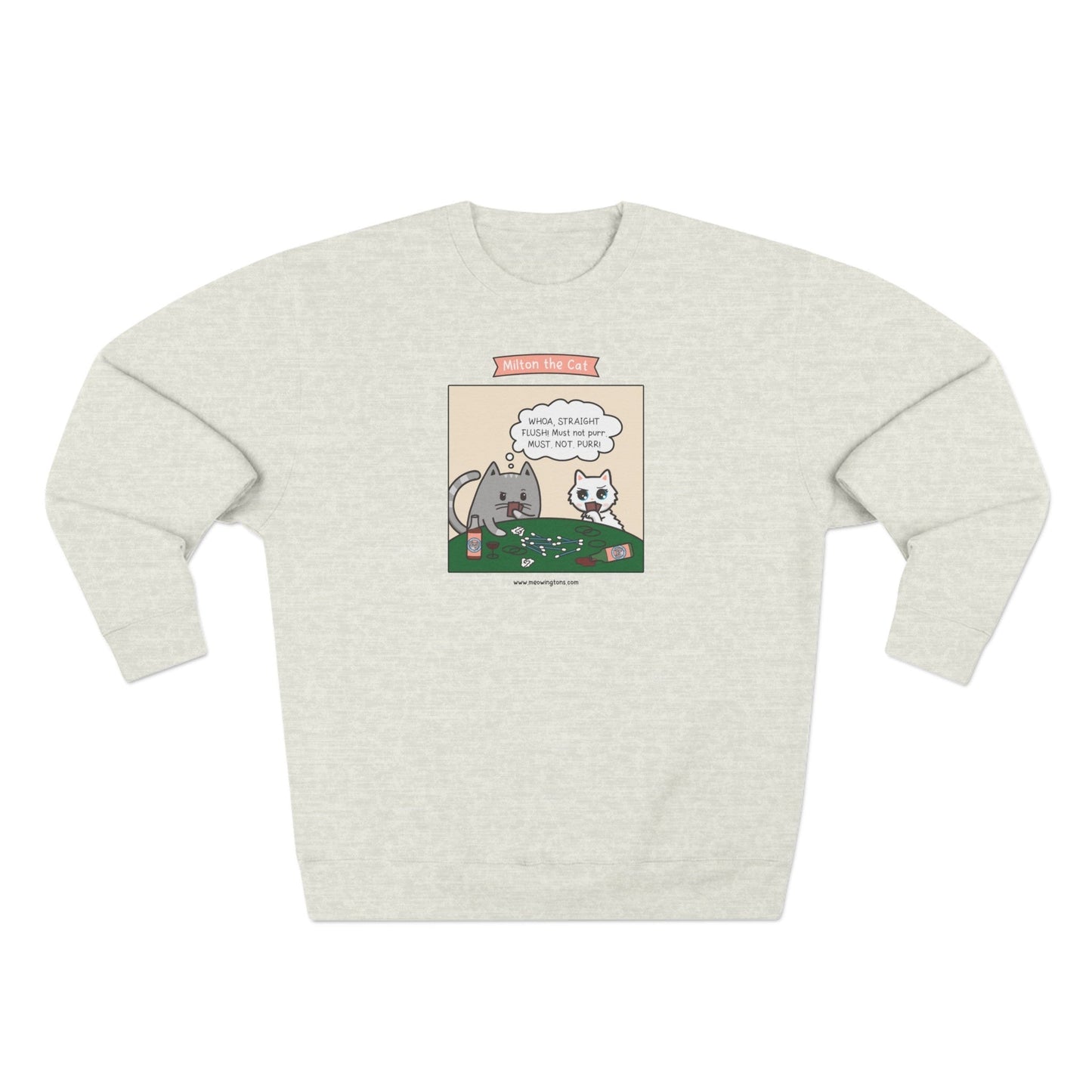 Cat Poker Comic Crewneck Sweatshirt