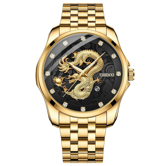 Chenxi Quartz Dragon Watch Steel watch For Men 8220