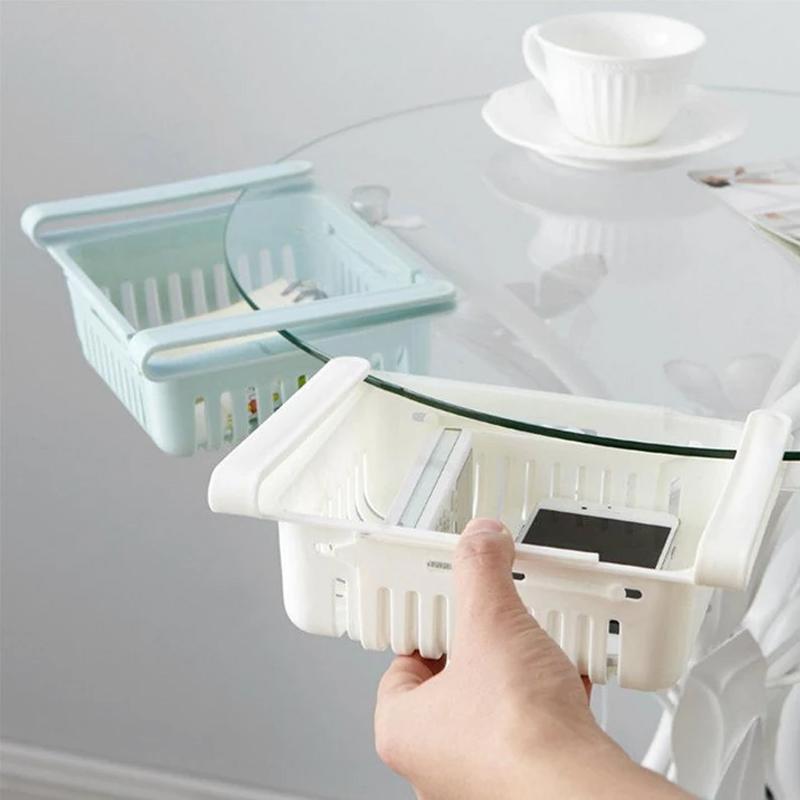 Adjustable Fridge Storage Basket, Fridge Racks Tray Sliding Storage Racks 