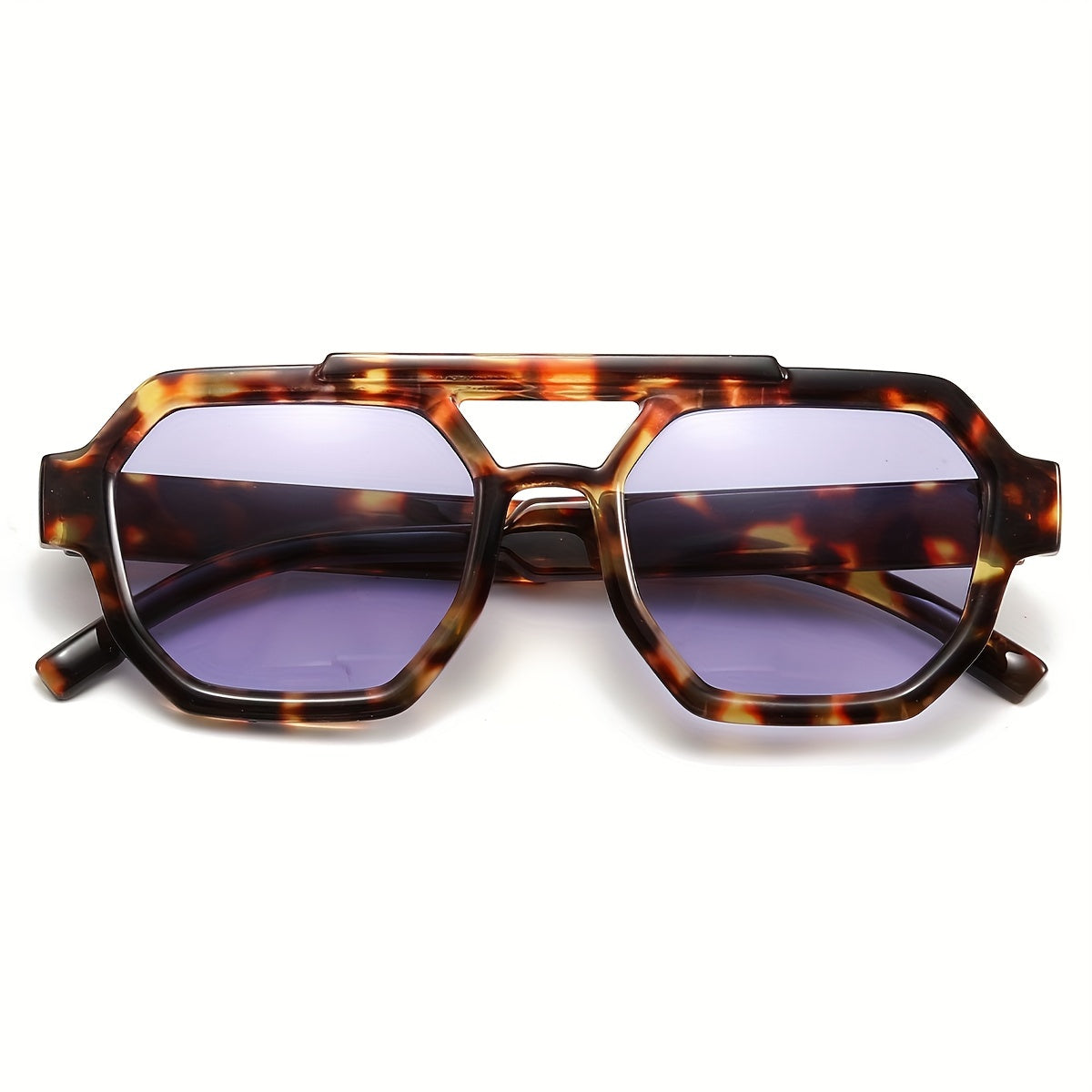 Retro Polygonal Flat-Top Sunglasses for Men & Women