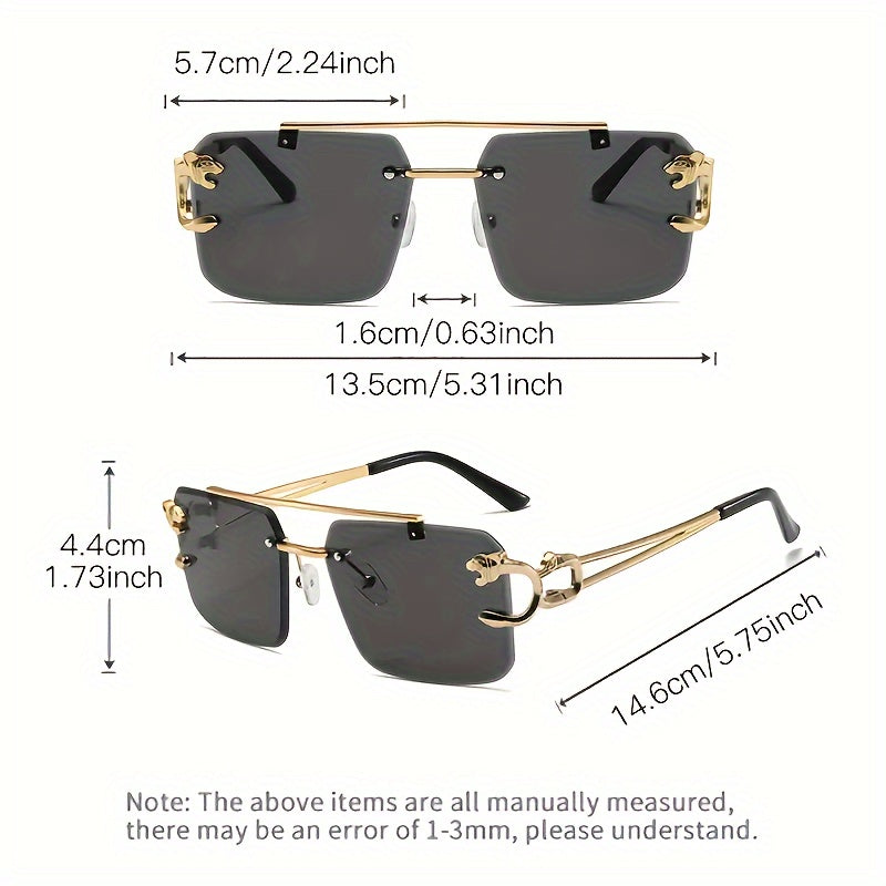Vintage-Inspired Large Square Rimless Fashion Glasses