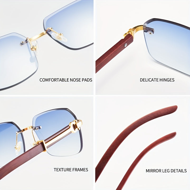 Chic Men's Frameless Square Glasses – Lightweight PC Lens