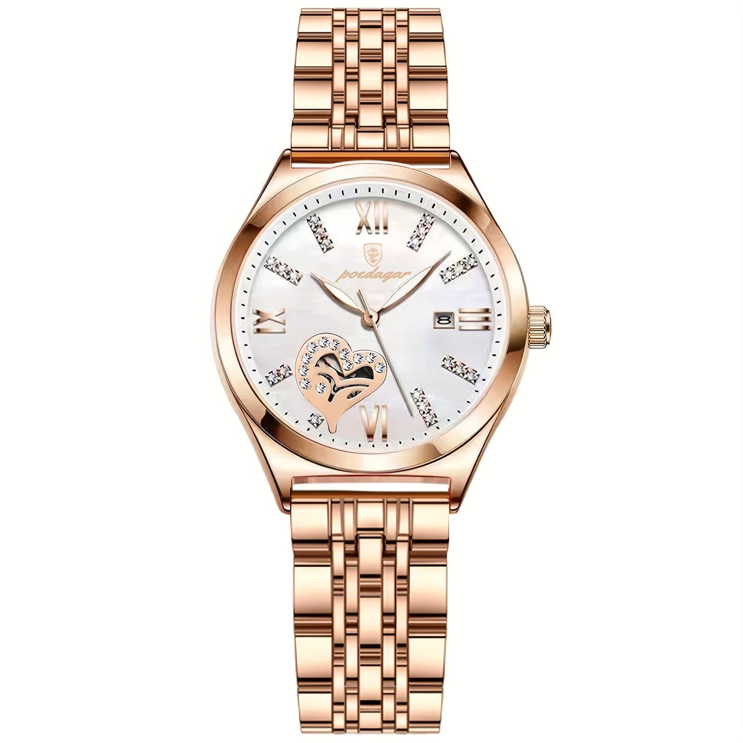 Luxury Heart Hollow Out Watch – Quartz Timepiece with Rhinestone Accents