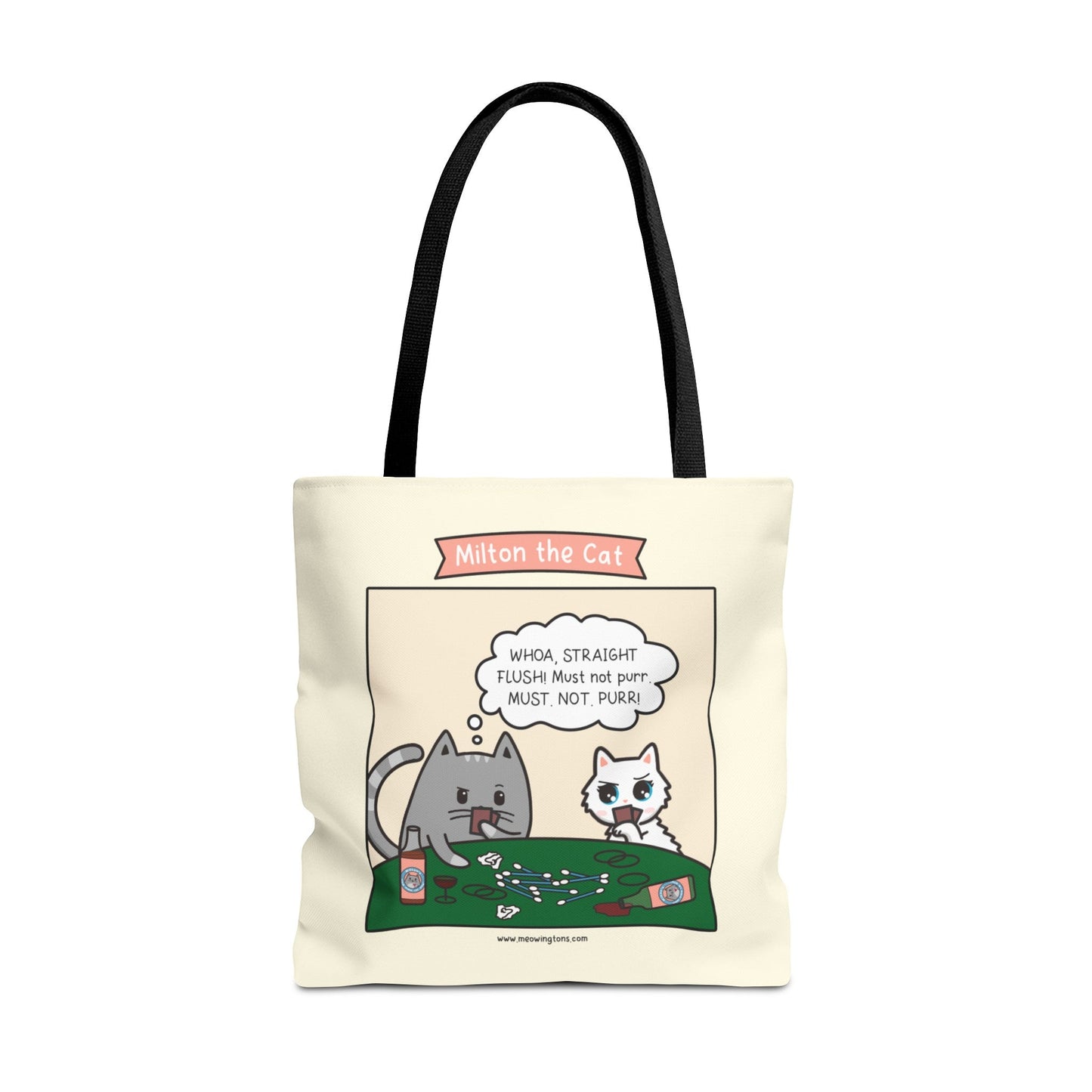 Cat Poker Comic Tote Bag